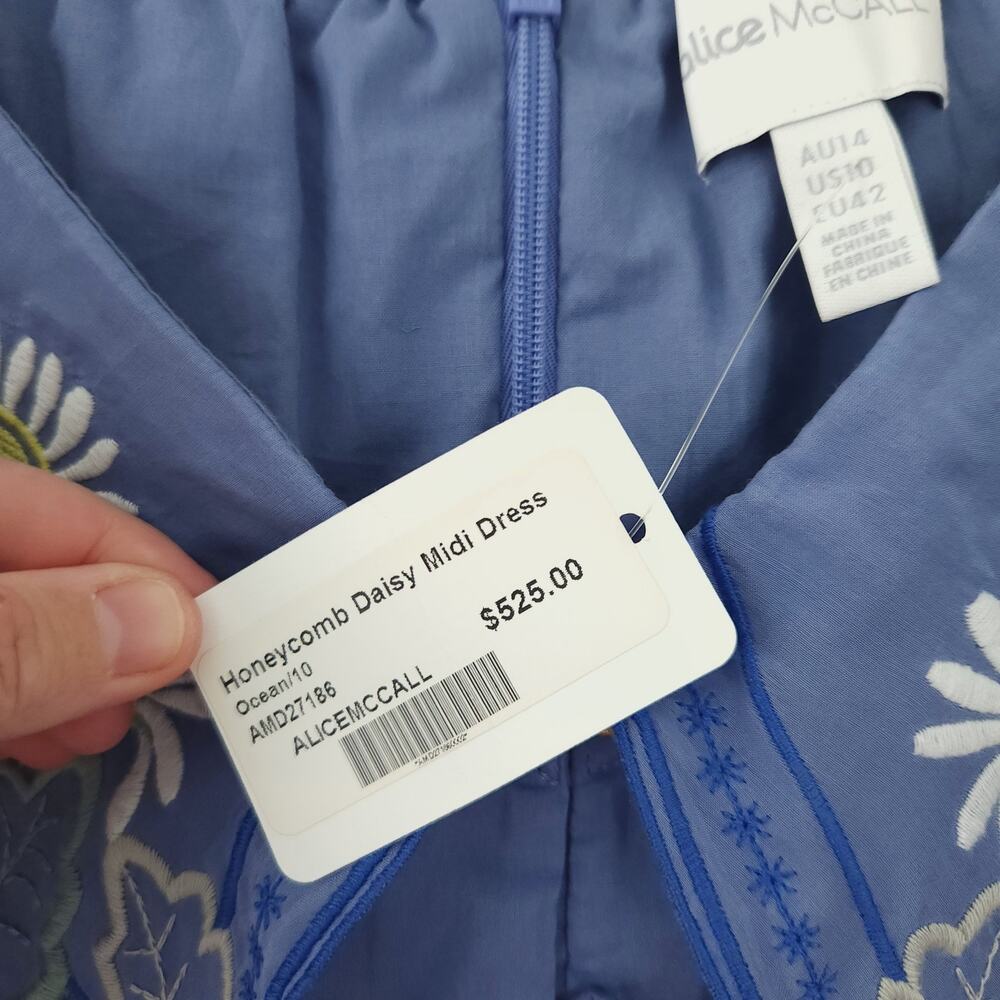 New Alice McCall  Honeycomb Daisy Maxi Dress Size 10 Blue Floral $525 - Picture 6 of 11